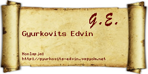 Gyurkovits Edvin névjegykártya
